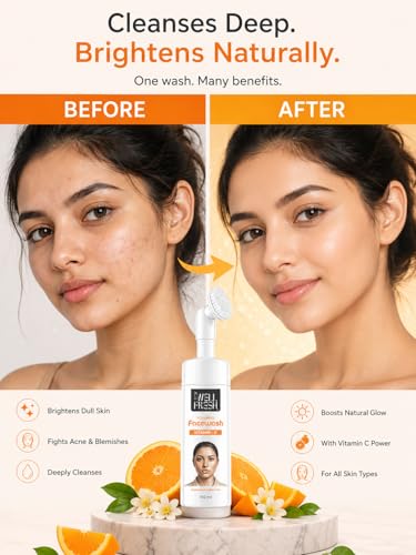 Image of Well Clear Mojo Glow Vitamin C Face Wash, Brightens & Energizes Skin, Sulphate & Paraben Free, 150ml