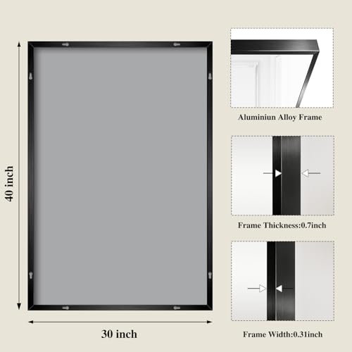 Image of Koonmi Black Mirrors for Wall, 30x40 Inch Bathroom Mirror, Rectangular Wall Mirror for Living Room Bedroom Bathroom, Hangs Horizontally or Vertically