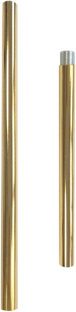 Downrod Extension Lamp Stem Pendant Light Extension Rod with Threaded Tube Stem Kit with Connector Pack of 2