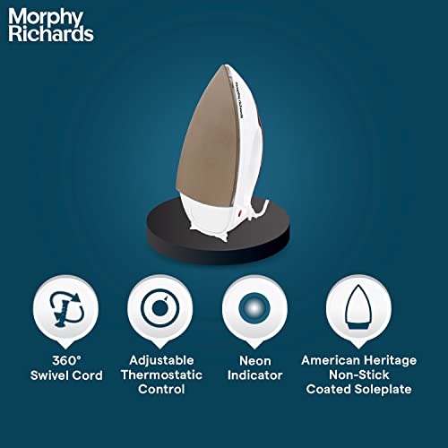 Morphy-Richards-Daisy-1000W-Dry-Iron-with-American-Heritage-Non-Stick-Coated-Soleplate-White