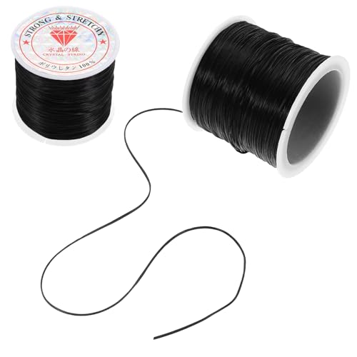 Ipetboom Elastic Thread for Hair Extensions - Silicone Stretch Cord Bracelet Rope for Hairstyling Braiding and Jewelry Making Wire Invisible for Hair Bundles and Wigs