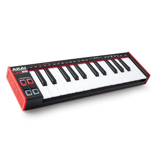 AKAI Professional LPK25 - USB MIDI Keyboard Controller with 25 Responsive Synth Keys for Mac and PC, Arpeggiator and Music Production Software,black