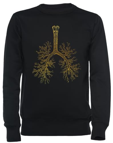 Sweat arbre bronchique noir unisexe avec motif artistique de qualité supérieure