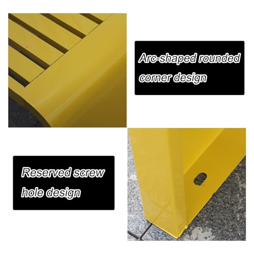 Banco de jardín de Hierro sin Respaldo, Resistente a la Intemperie, de 99 cm (39,4 Pulgadas), Asiento Exterior Colorido para Parques y porches, Ideal para áreas de Juego Infantiles y Jardine