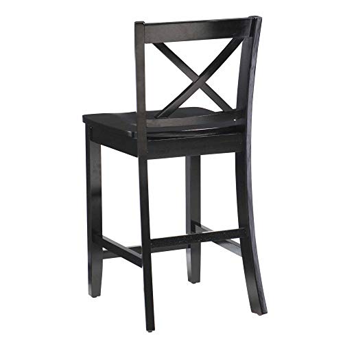 Linon 01709BLK-01-KD-U Home Dcor Black X Back Counter Stool thumb #3
