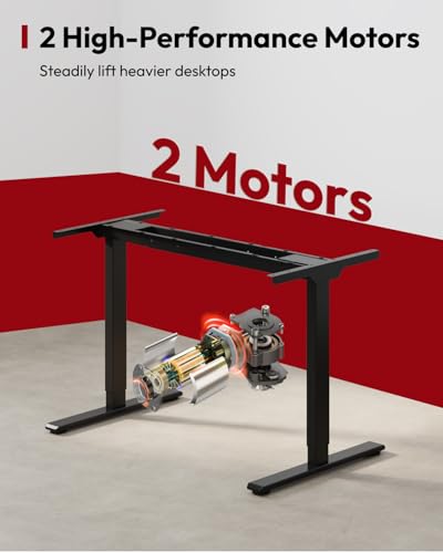 Image of SANODESK Dual Motor Electric Standing Desk 79 x 32 Inches, Height Adjustable Sit Stand Desk with Large Splice Board for Home Office, Computer Workstation, Study & Gaming, Black Frame /Black Top