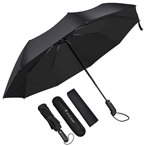 FYLINA Paraguas Plegable Autom�tico Paraguas Impermeable de Viaje con 9 Varillas Reforzadas y Forro de Secado R�pido 210T Estuche F�cil de Transportar y Asa Antideslizante