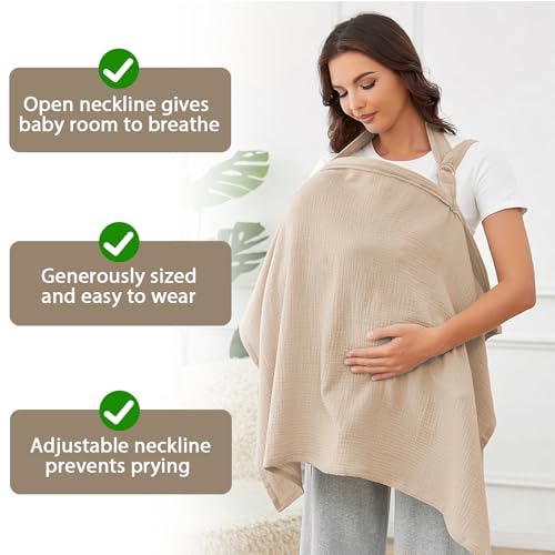 Stilltuch für Unterwegs, Musselin-Stillbezug für Babys, Stillschal 65 * 100cm, Stillbezug mit Festem Reifen für Mutter Stillschürze, Breastfeeding Cover, Nursing Cover