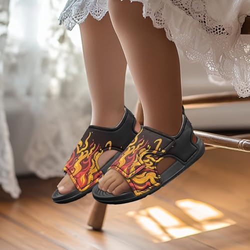 Boys Sandals Summer Kids Shoes Fire Dragon Print Open Toe Sport Outdoor Athletic Sandals Quick Dry Water Shoes4