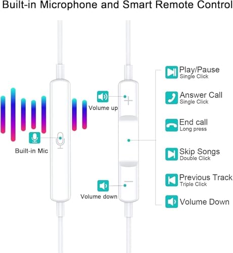 Image of Earphones Earbuds with Wired Lightning Headphones Ear Pods with Microphone & Remote Noise Cancelling in-Ear Headset Control for iPhone 14 /14 Plus /14 Pro Max /13 /13 Mini /12 /11 /X /XR /XS /SE /8 /7 /iOS01