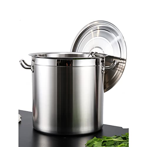 Olla de acero inoxidable - Cubo para sopa de gran capacidad con tapa, Cubo para sopa grande dedicado a restaurantes, Se puede llenar con agua, arroz, aceite, estofado, para restaurante, hotel, hogar