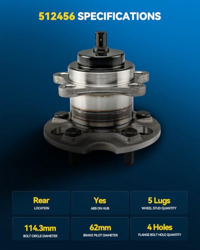 Image of PHILTOP 512456 FWD 2 x Rear Wheel Bearing Hub Assembly for Toyota Sienna