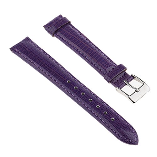 Homyl Bracelet Montre Cuir avec Boucle Deployante en Acier pour Homme Femme - 14mm Violet