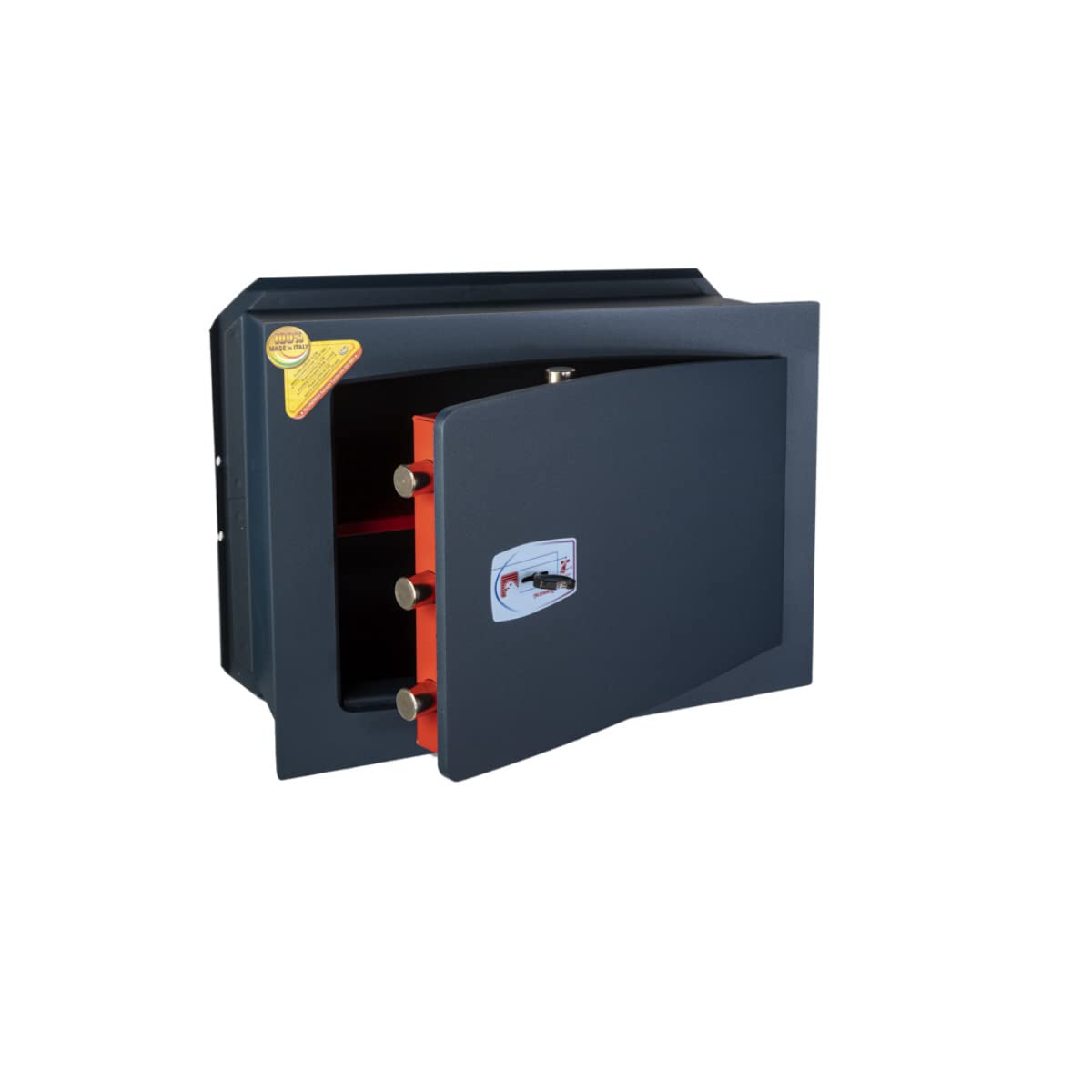 Technomax, Cassaforte a muro, Serie Gold Key modello GK/5L, apertura con chiave a doppia mappa, Dimensioni mm. 340 (H) x 460 (L) x 240 (P)