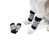 ROZKITCH Pet Dog Elbow Protector Dog Elbow Sleeve, 2PCS Front Leg and 2PCS Back Leg Brace, Dog Elbow Wrap, Dog Leg Warmer Wrap Protector, Pet Elastic Knitted Breathable Protective Socks Black S