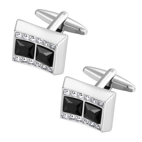 Image of Cufflinks for Men Classic Wedding Business Shirt Cuff Links Set Gifts with Box