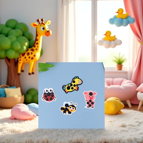 Image of 6Pcs Multicolor Forehead Stick-On Fever Kids Fast Temperature Fever Continuously Fever Temperature Monitoring Stickers Fever Stickers for Children Infants Health