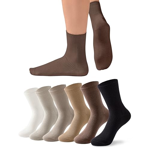Versatile Crew Socks for Women & Men, Breathable Thin, Combed Cotton Socks for Casual & Formal Wear, Above Ankle