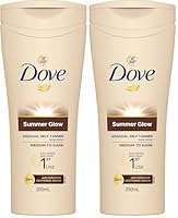 Dove Summer Glow Medium to Dark Gradual Self Tanner Body Lotion 250 mL (Pack of 2)