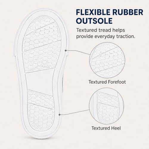 Image of waddle wonder Toddler Slip-On Shoes for Boys & Girls, Canvas Loafers with Elastic Gore, Non-Slip Rubber Sole, Casual School Walking Sneakers, Khaki-Gray, Toddler Sizes 6-12