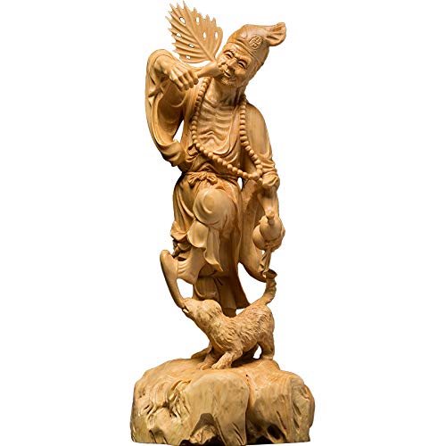 Statue d'ornements de bureau en bois sculpté main TUSUOD