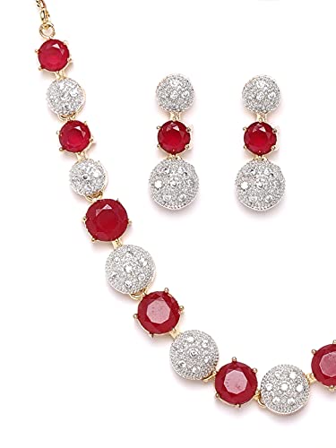 American Diamond Jewellery Set with Necklace, Earrings, Bracelet, Ring