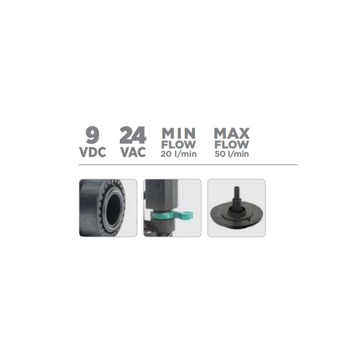 Elettrovalvola rain 150 1. 9 V. femmina con regolatore di portata. Elettrovalvola pressione fino a 12 bar | portata fino a 100 l/min | robusto e compatto