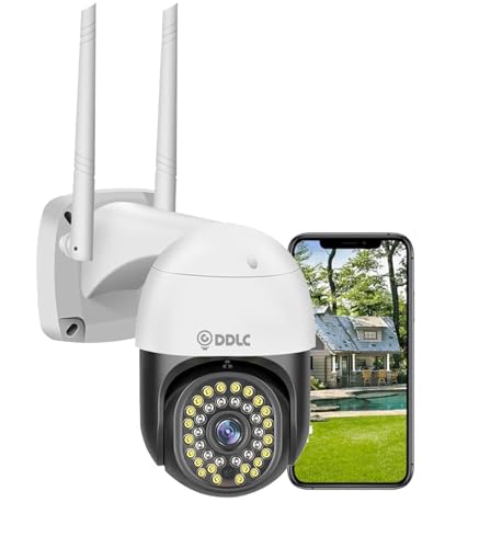 Image of DDLC Smart 1080p Wireless WiFi IP CCTV Security 1080p PTZ Outdoor IP66 Waterproof Pan Tilt Speed Dome Home Surveillance Camera with Motion Detection Two Way Audio Communication (Black PTZ)
