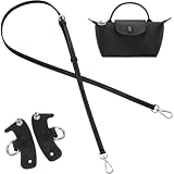 jiesinlov Bandoulière Réglable en Cuir de Vachette Kit de Conversion avec pour Le Pliage Mini Pochette (Mini Noir)