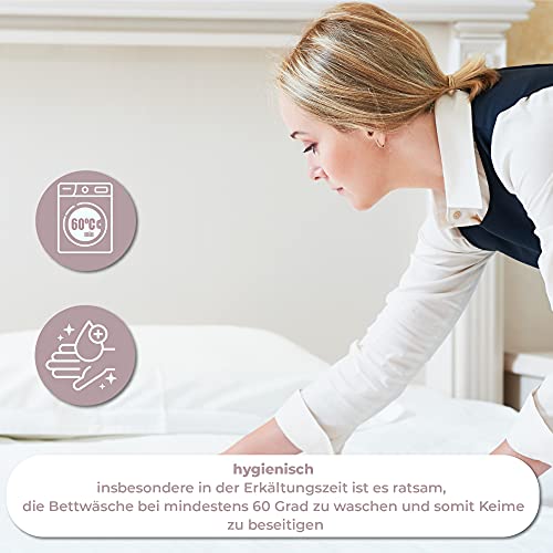Bettlaken ohne Gummizug kochfeste 2er Set: 160 x 250 cm - weißes Betttuch ohne Gummi Baumwollstoff Laken zum zudecken Hotel 125 g/m² - Image 7