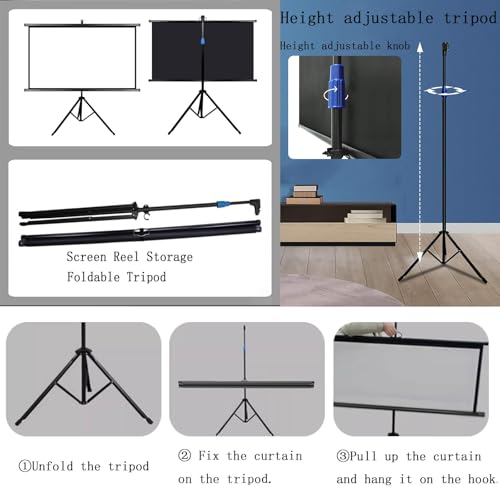 Pantalla para proyector con trípode 72 pulgadas 4:3 miniatura 4