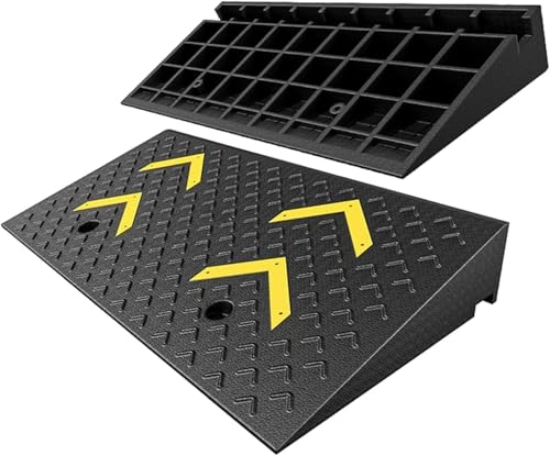 Rise Rubber Curb Ramp Kerb Ramp Heavy Duty Threshold Loading Hard Step Loading Ramps for Truck Warehouse Motorcycles Cars(39.4x19.7x3.9in)