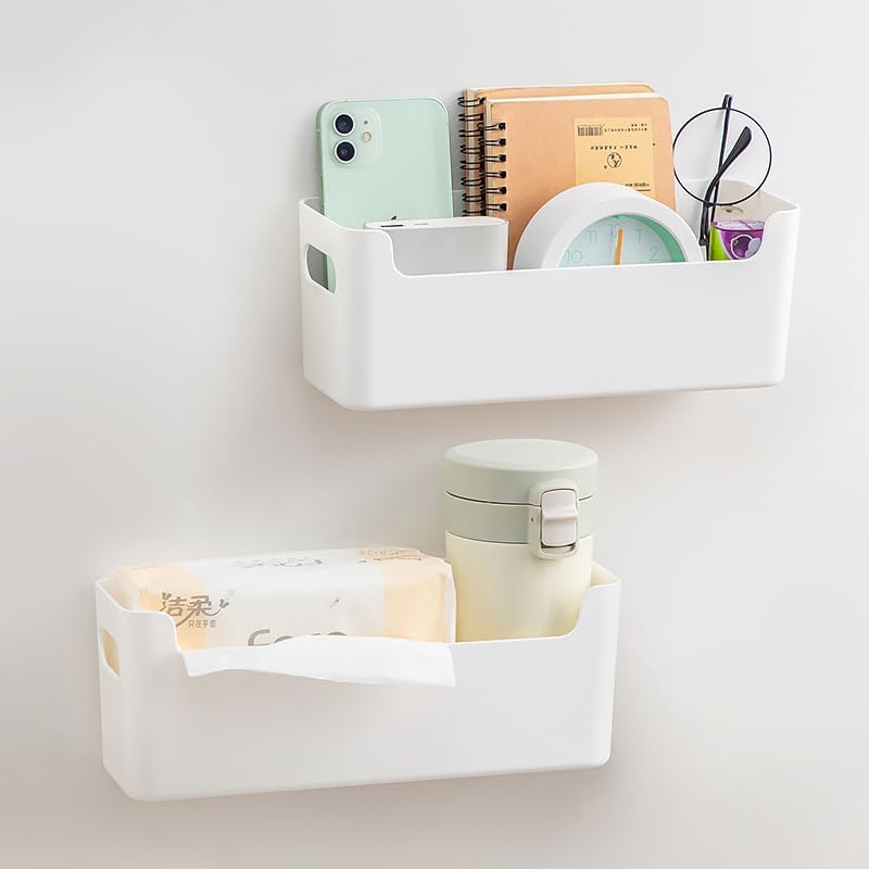 Miniatura 5 de Paquete de 2 organizadores de almacenamiento de gabinete, organizador adhesivo para puerta de gabinete, sin perforaciones, contenedores de