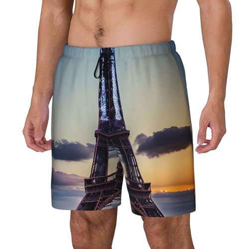 Pantalones cortos para playa y surf con diseño de la Torre Eiffel 2