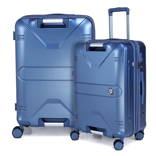 Image of Verage Luxe Romero Set of 2 (M+L) Polycarbonate Hard Shell Luggage with TSA Lock, Lightweight Trolley Suitcase with Double Spinner Wheels, 5-Year International Warranty (24 /28,Midnight Blue)