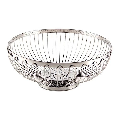 NAMOARLY Cesta de verduras bandeja lavar almacenamiento de frutas cestas de frutas para cocinas frutero con tapa titular de la fruta canasta de frutas de alambre tazón de frutas Silver