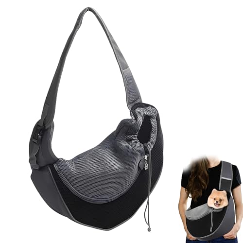 LAKPYN Zaino per Cani e Gatti, Contenitori da Trasporto per Cani, Trasportino da Passeggio con Cordino Regolabile, in Rete Traspirante e Comoda Tracolla