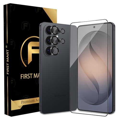 Image of FIRST MART Tempered Glass for Samsung Galaxy S26 Ultra 5G with Black Camera Ring Guard & Installation Kit | HD Clear Edge-to-Edge Screen Protector, Scratch Resistant, Case-Friendly | Pack of 1