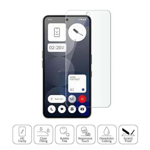 Image of 9H Tempered Glass Screen Protector for Nothing Phone (2a) - Anti-Scratch, HD Clear, Bubble Free, White Edge | Pack of 10