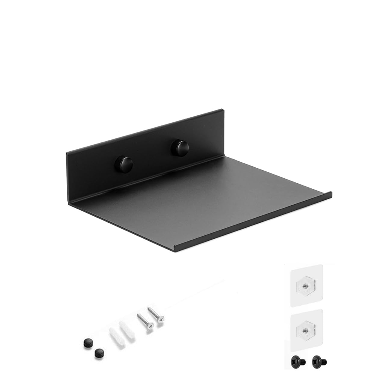 Z metnal Small Floating Shelves Mini Metal Shelf for Collection Action Figures Aluminum Wall Mounted Matt Black 4