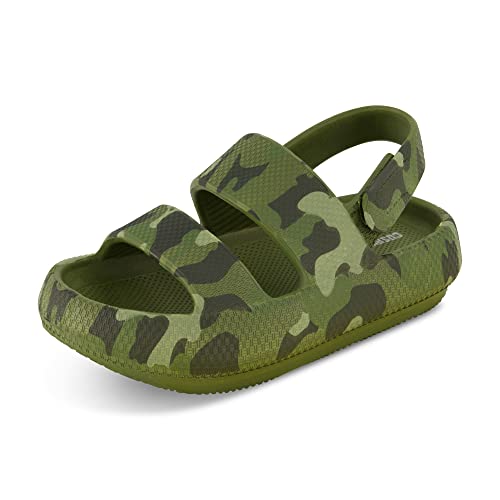 CUSHIONAIRE Kid's Fuji sandal with adjustable strap and +Comfort