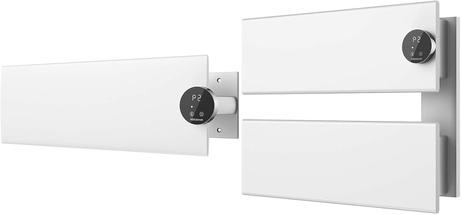 K&KALONZO Electric Towel Warmers Set (Right-1Bar-White, Right-2Bar-White)