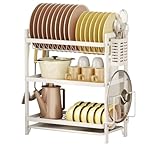 CHUNXVLI Küche Aufbewahrung Organisation Abtropfgestell Für Geschirr, Geschirrtrockner, Robust Und Langlebig, Platzsparend In Der Küche(White,44 * 24 * 50.5CM)