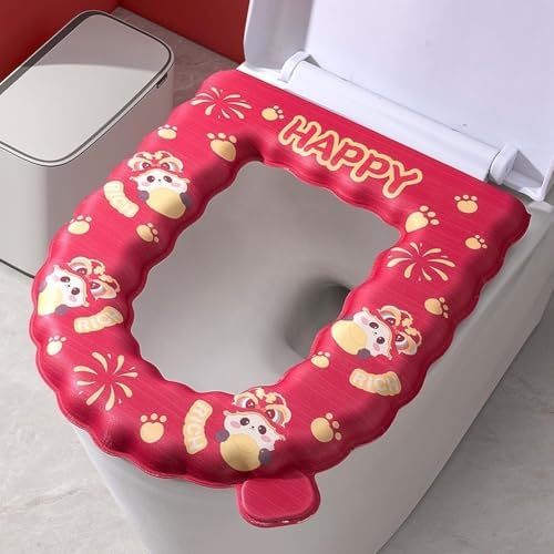 Toilet Seat Cover Constructed from Waterproof EVA Material for Standard Toilets with Non-Slip Base and Gentle Seating Experience (C)