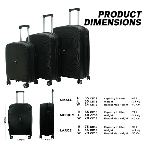 Image of AMERICAN TRAVELLER Smart Trolley Bags | Luggage Suitcase Polypropylene | Durable Hard Shell , TSA Type Lock , Spinner Trolley Luggage, 360 Disc Spinner Wheels