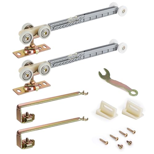 Pocket Door Soft Close Top Hanger Assemblies Fits Johnson 1060 & 1062 Fits 100 134F 138F 2610F Series Tracks 2 Nylon Ball Bearing Tri-Wheel Soft Close and Soft Open