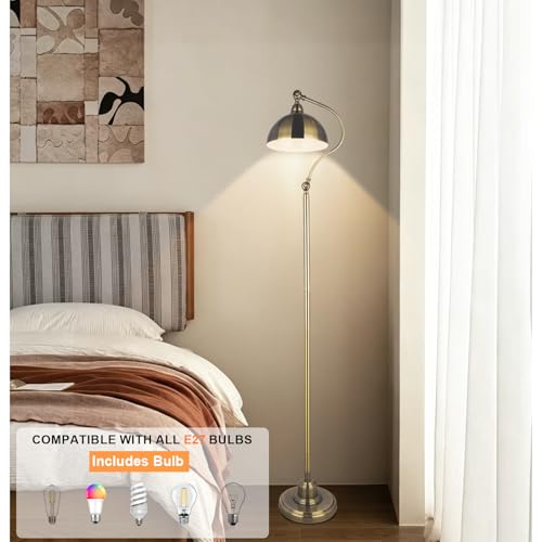 Lampadaire salon dimmable bronze style antique E27 - 5