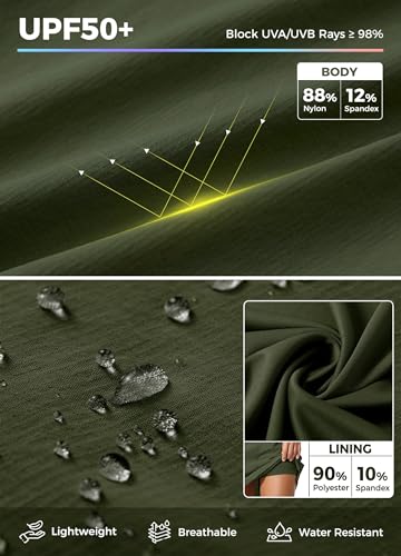 Willit Women's Skorts Golf Casual Skort Skirts UPF 50+ Quick Dry Zip Pockets Outdoor Hiking4