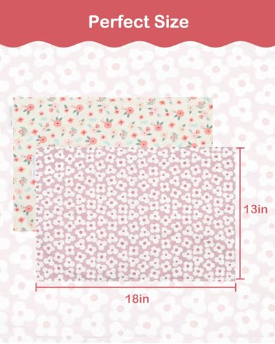 Image of ALVABABY Toddler Pillowcases 2 Pack Organic Cotton Kids Pillow Cover Fit 13 inchx 18 inch or 12 inchx28 inch Envelope for Girl Boy Travel 2TPW32A