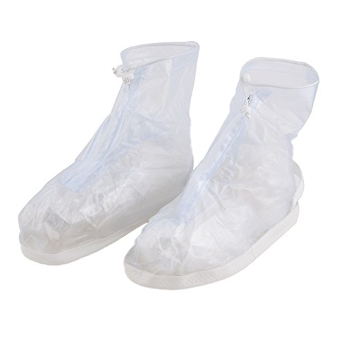 Ruilogod Unisex PVC Water Mud Resistant Shoes Cleaning Protector Covers Clear Pair XL miniatura 1